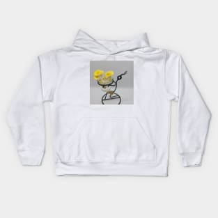 Yellow Oyster Mushroom in glass Kids Hoodie